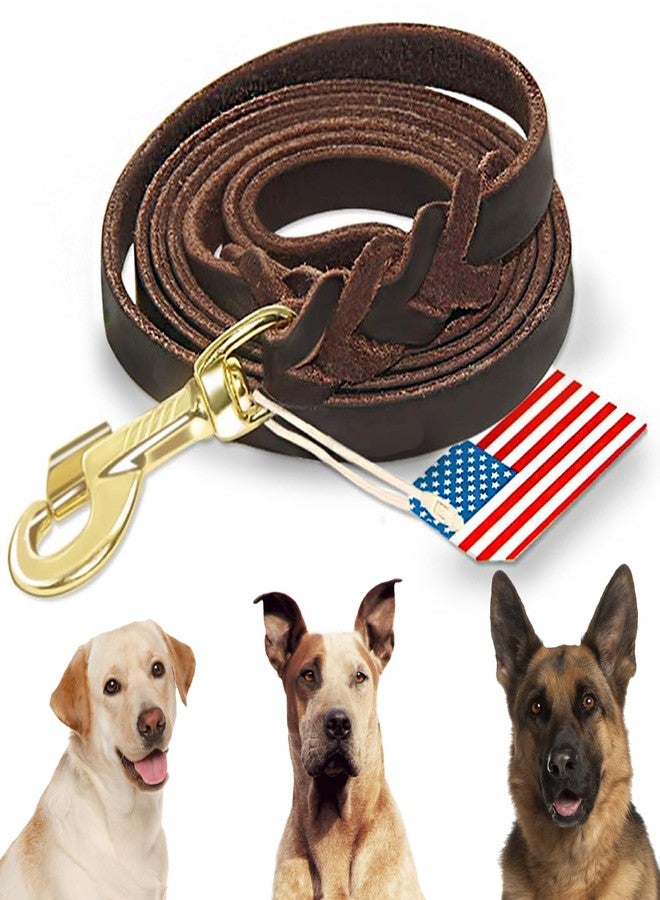 Highland Farms Select Premier 9.2Ft Leather Dog Training Leash. Made from Leather and is a Great Option for Hunting Dogs or General Obedience in The Backyard.Christmas Dog Gifts-Brown - Image 1